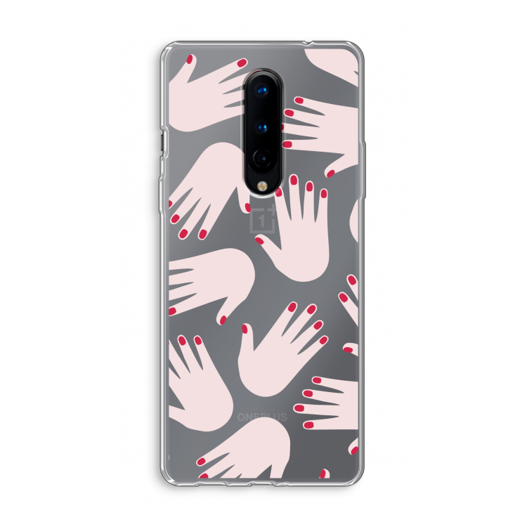 Hands pink: OnePlus 8 Transparant Hoesje