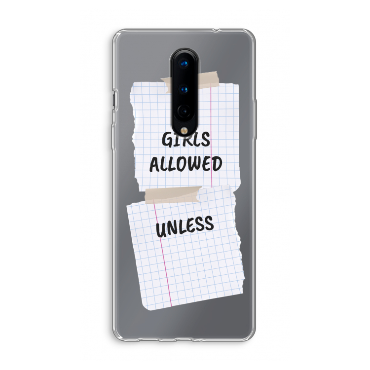No Girls Allowed Unless: OnePlus 8 Transparant Hoesje