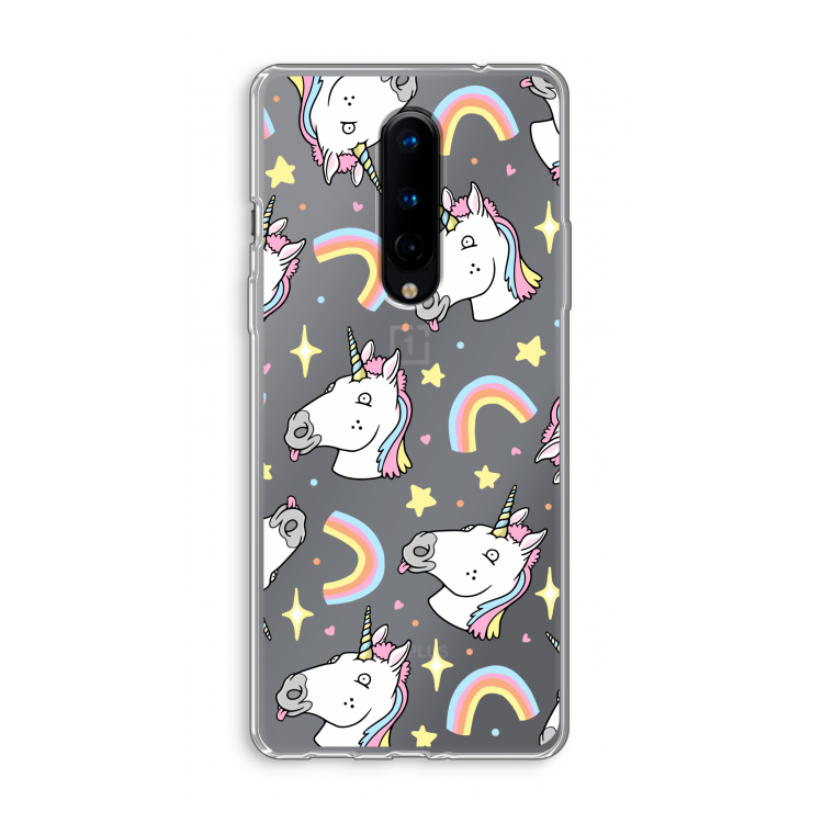 Rainbow Unicorn: OnePlus 8 Transparant Hoesje