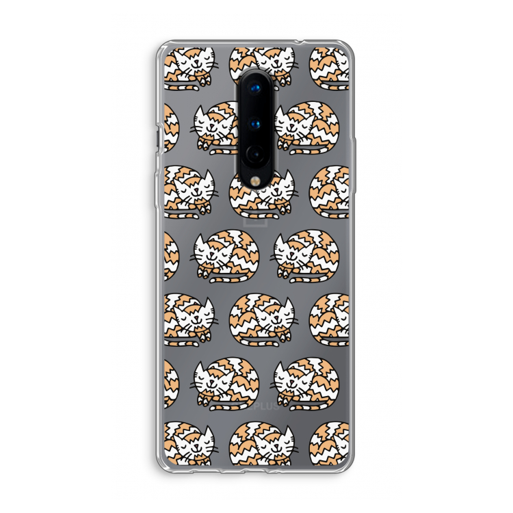 Slapende poes: OnePlus 8 Transparant Hoesje