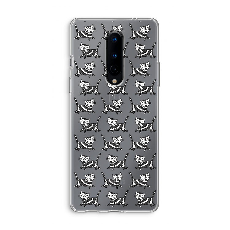 Zwarte poes: OnePlus 8 Transparant Hoesje