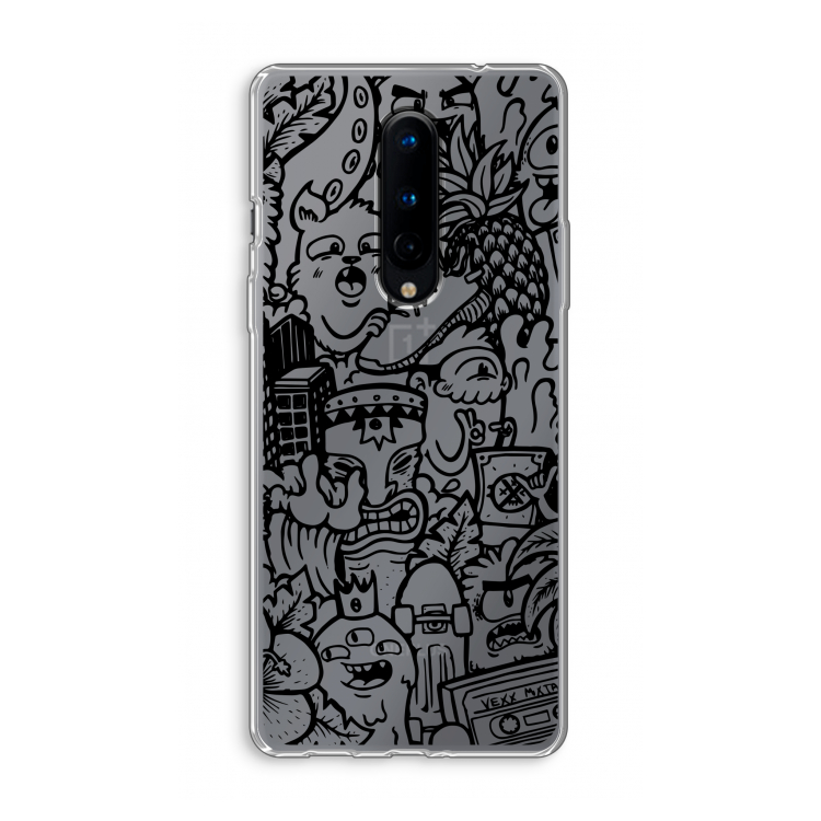 Vexx Black Mixtape: OnePlus 8 Transparant Hoesje
