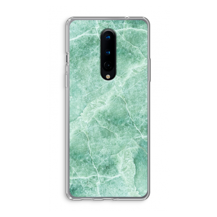 Groen marmer: OnePlus 8 Transparant Hoesje