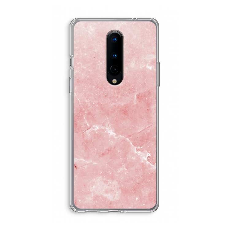 Roze marmer: OnePlus 8 Transparant Hoesje