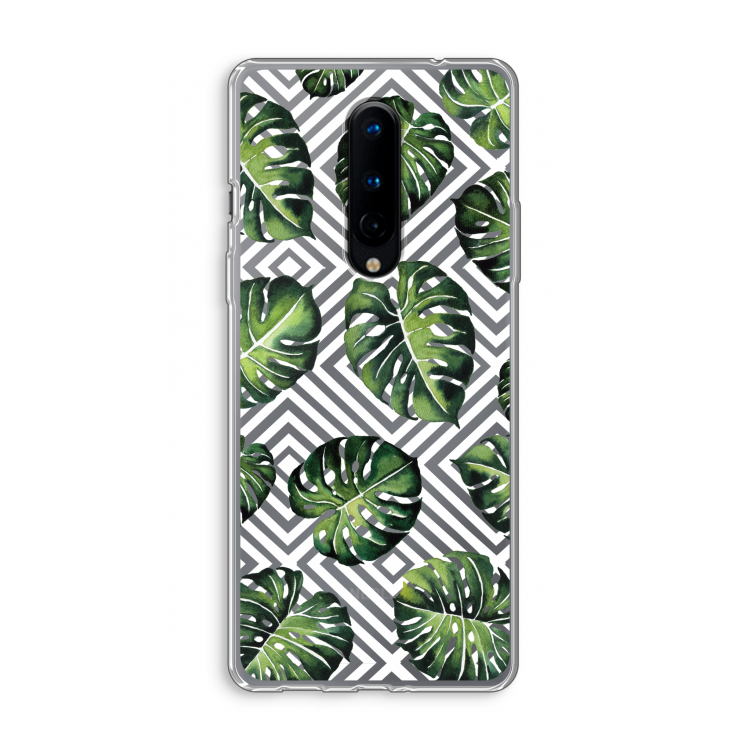 Geometrische jungle: OnePlus 8 Transparant Hoesje