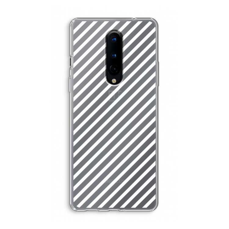 Strepen zwart-wit: OnePlus 8 Transparant Hoesje