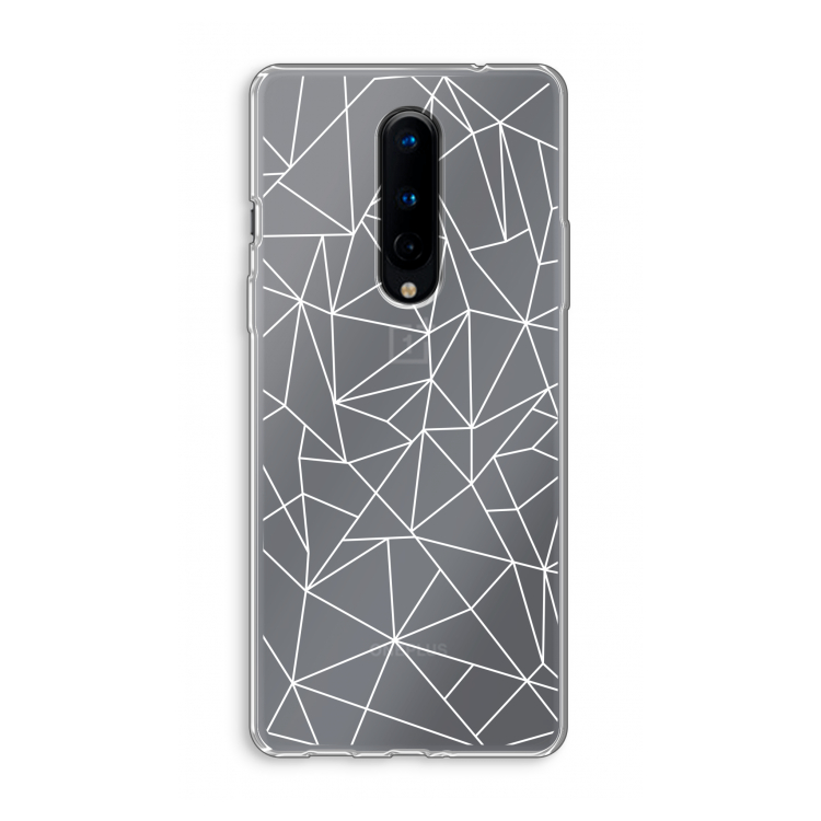 Geometrische lijnen wit: OnePlus 8 Transparant Hoesje