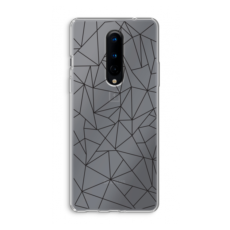 Geometrische lijnen zwart: OnePlus 8 Transparant Hoesje