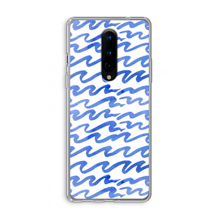 Blauwe golven: OnePlus 8 Transparant Hoesje