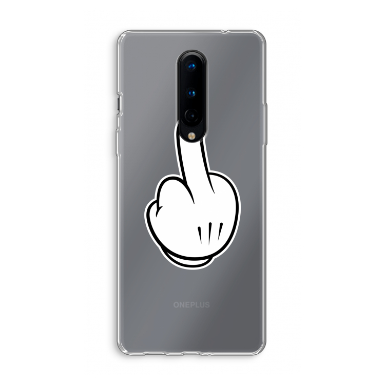 Middle finger black: OnePlus 8 Transparant Hoesje