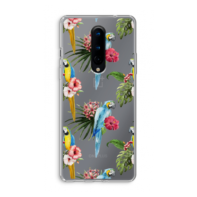 Kleurrijke papegaaien: OnePlus 8 Transparant Hoesje
