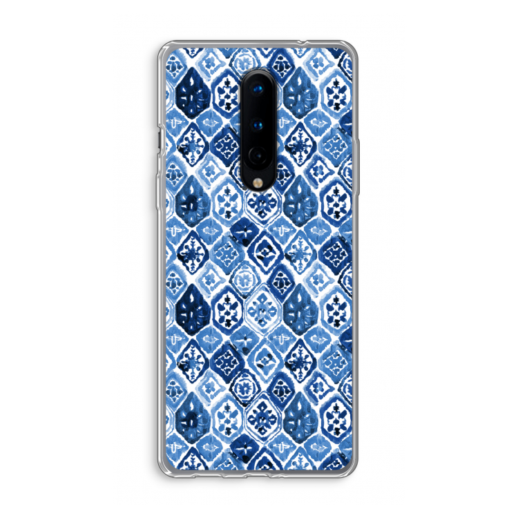 Blauw motief: OnePlus 8 Transparant Hoesje