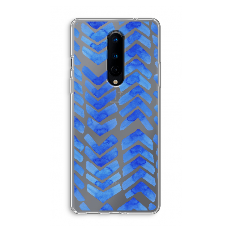 Blauwe pijlen: OnePlus 8 Transparant Hoesje