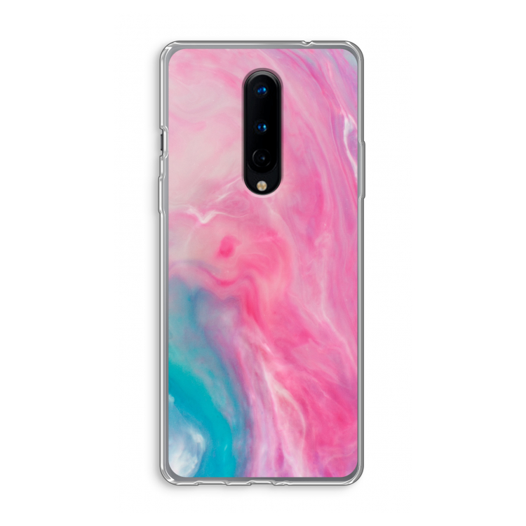 Roze explosie: OnePlus 8 Transparant Hoesje