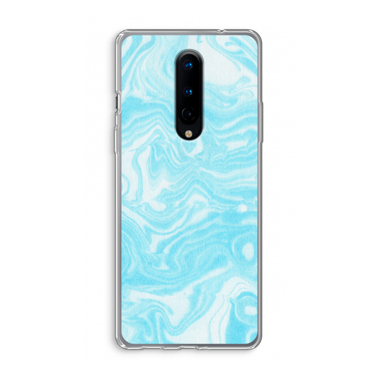 Waterverf blauw: OnePlus 8 Transparant Hoesje