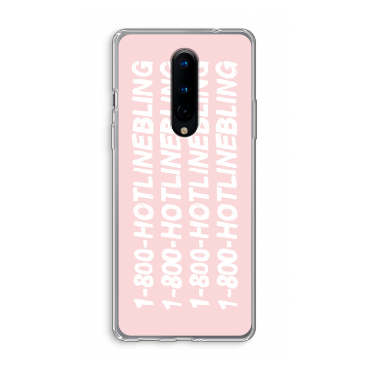 Hotline bling pink: OnePlus 8 Transparant Hoesje