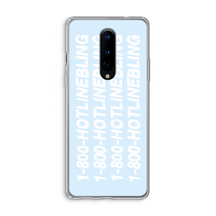 Hotline bling blue: OnePlus 8 Transparant Hoesje