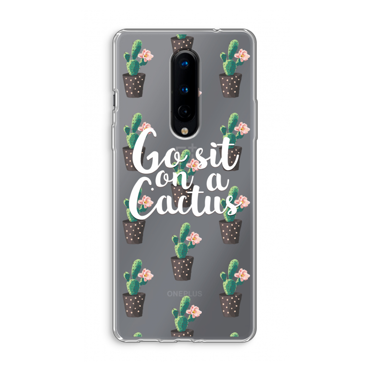 Cactus quote: OnePlus 8 Transparant Hoesje