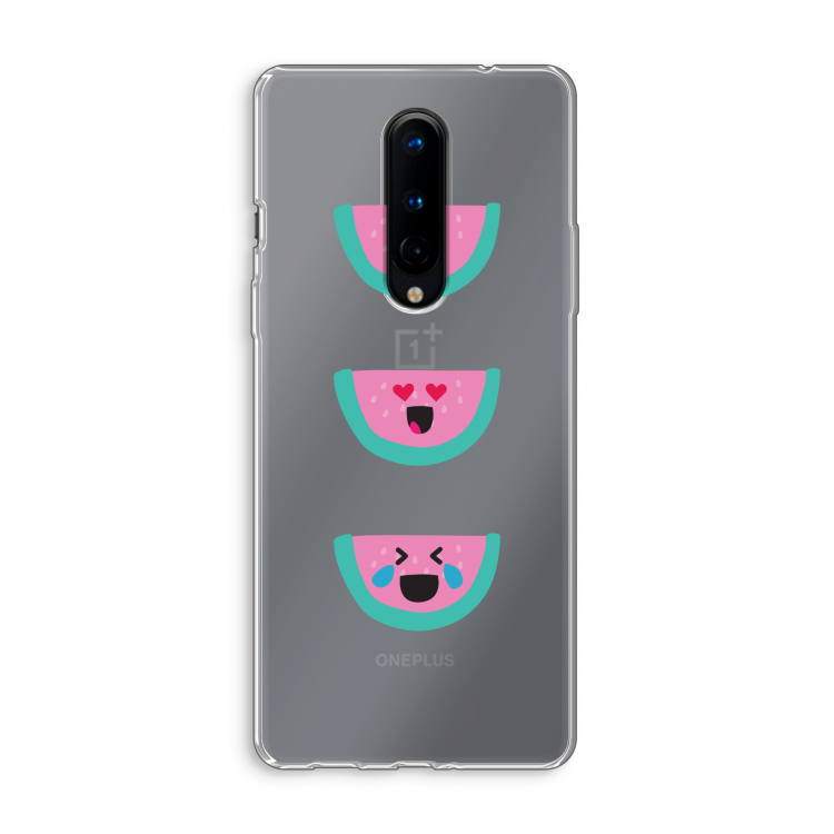 Smiley watermeloen: OnePlus 8 Transparant Hoesje