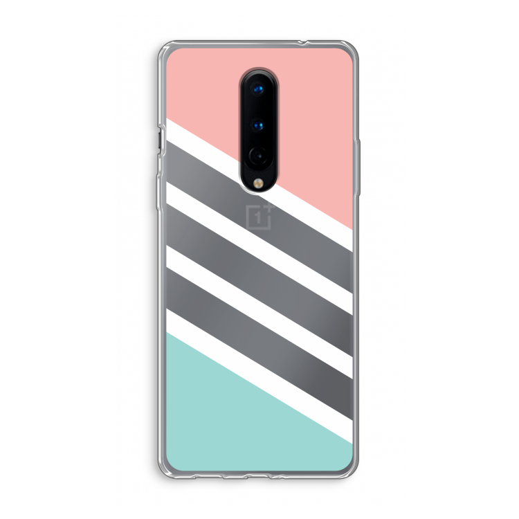 Strepen pastel: OnePlus 8 Transparant Hoesje