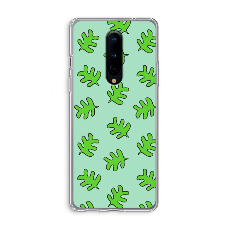 Groene blaadjes: OnePlus 8 Transparant Hoesje