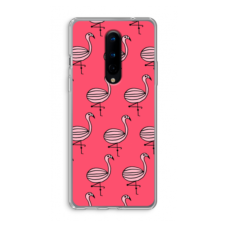 Flamingo: OnePlus 8 Transparant Hoesje
