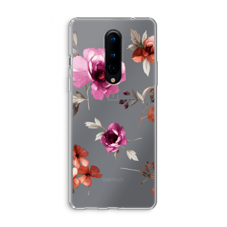 Geschilderde bloemen: OnePlus 8 Transparant Hoesje
