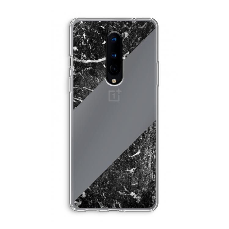 Zwart marmer: OnePlus 8 Transparant Hoesje