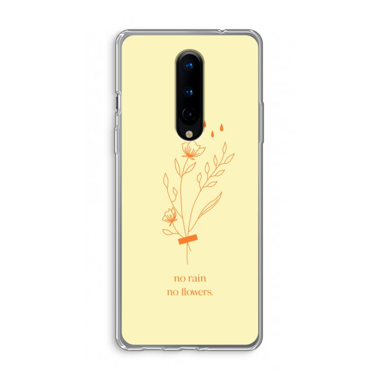 No rain no flowers: OnePlus 8 Transparant Hoesje