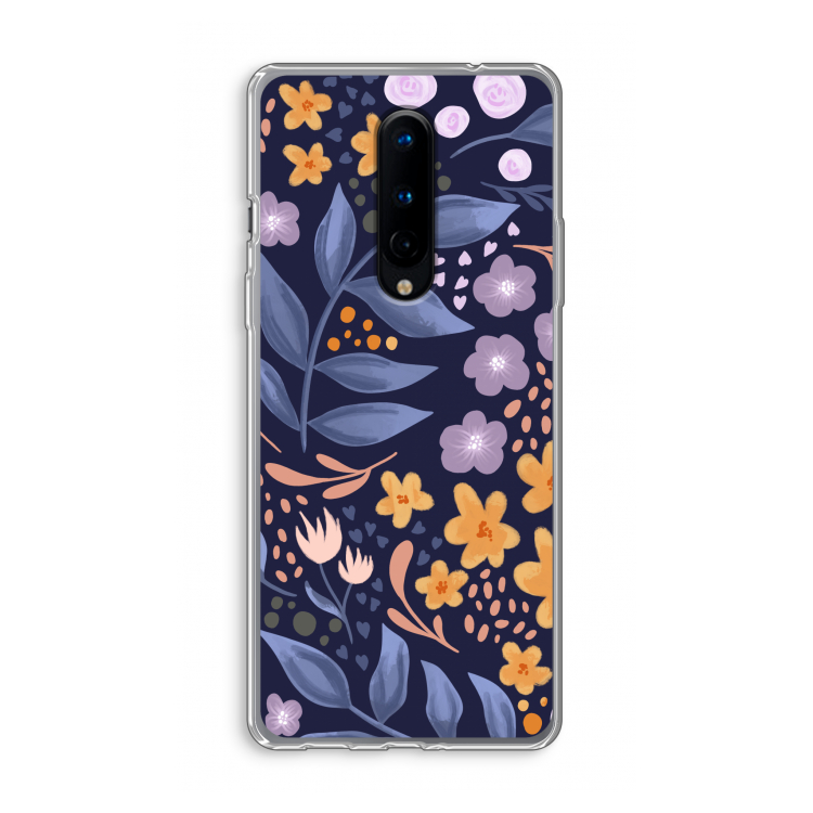 Flowers with blue leaves: OnePlus 8 Transparant Hoesje