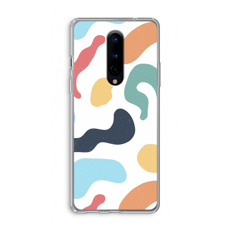 Memphis Shapes Blue: OnePlus 8 Transparant Hoesje