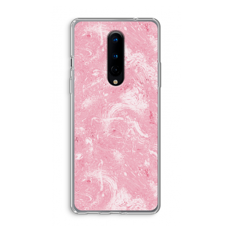 Abstract Painting Pink: OnePlus 8 Transparant Hoesje