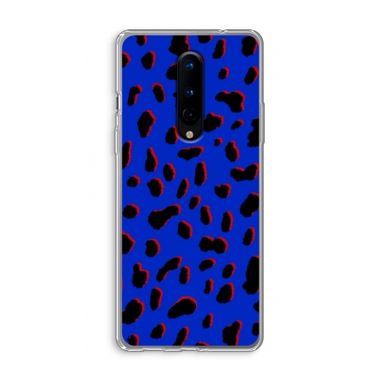 Blue Leopard: OnePlus 8 Transparant Hoesje