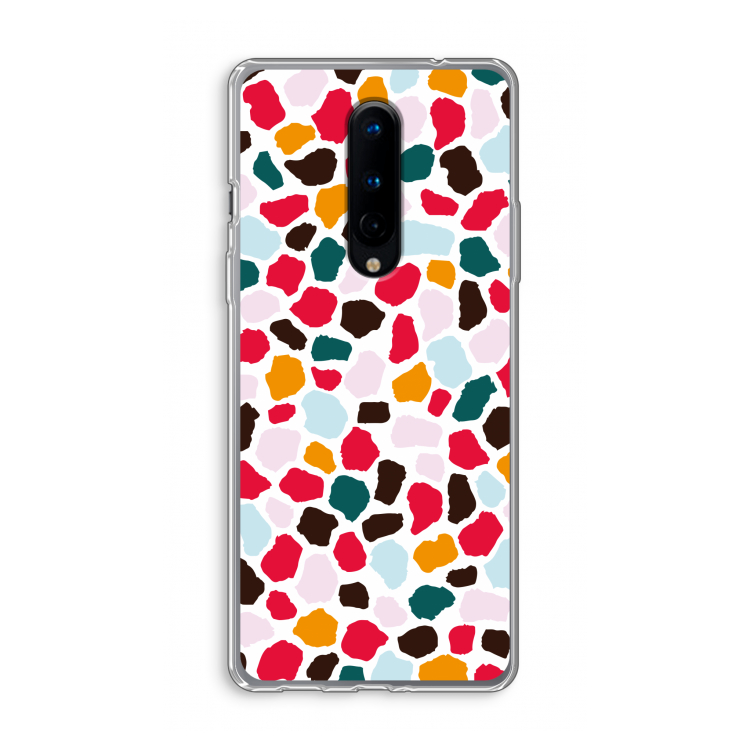 Colored Giraffe: OnePlus 8 Transparant Hoesje