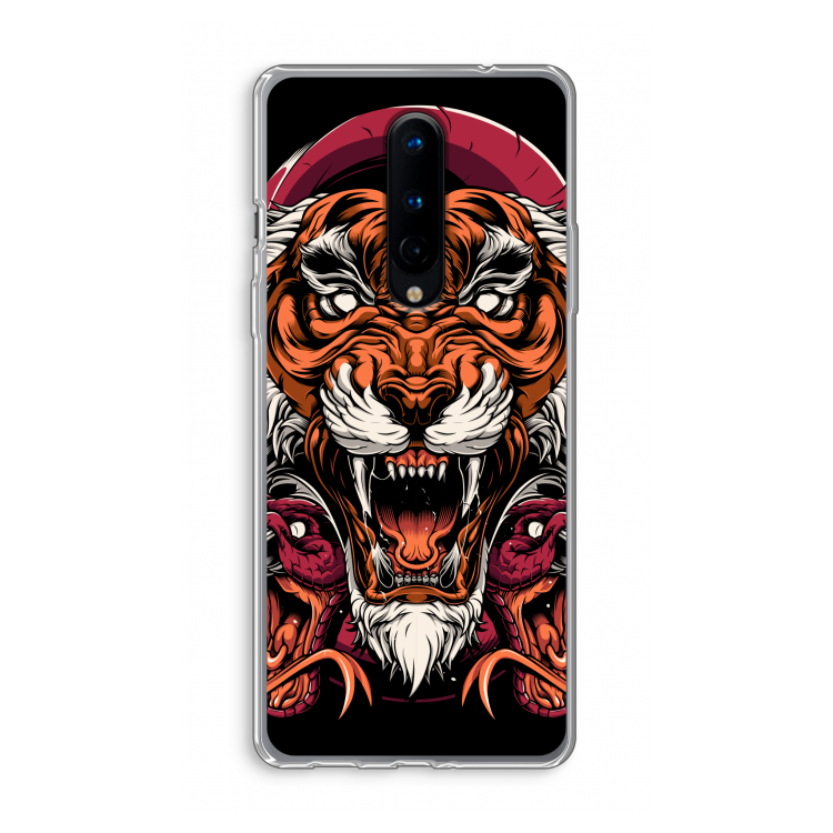 Tiger and Rattlesnakes: OnePlus 8 Transparant Hoesje