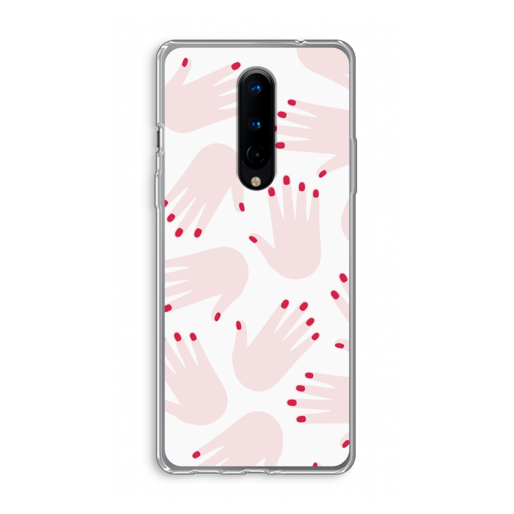 Hands pink: OnePlus 8 Transparant Hoesje