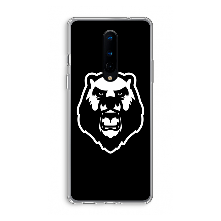 Angry Bear (black): OnePlus 8 Transparant Hoesje