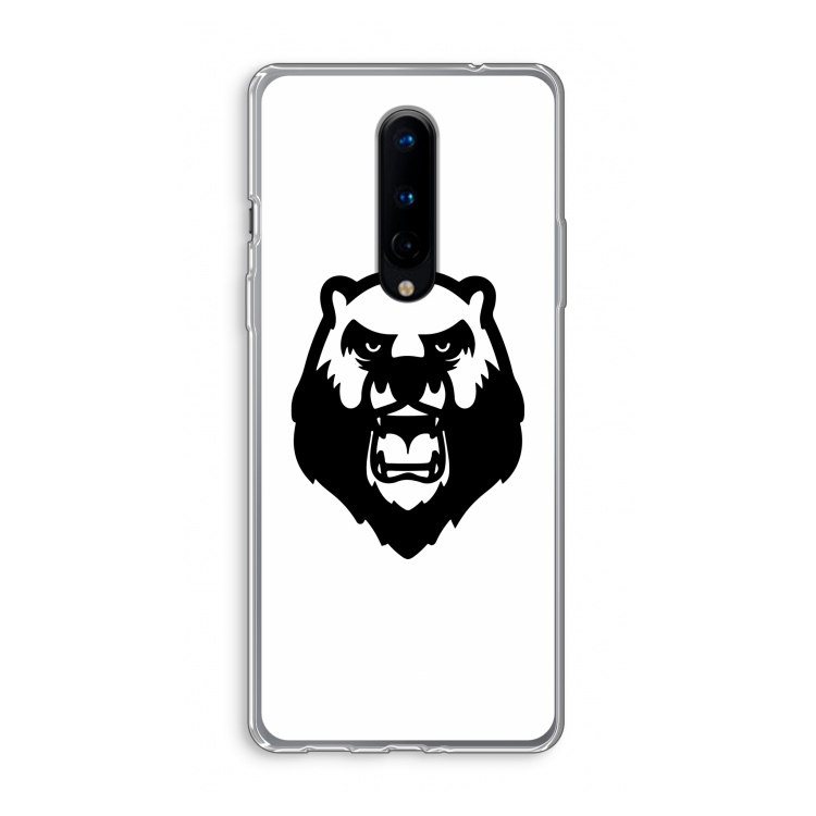 Angry Bear (white): OnePlus 8 Transparant Hoesje