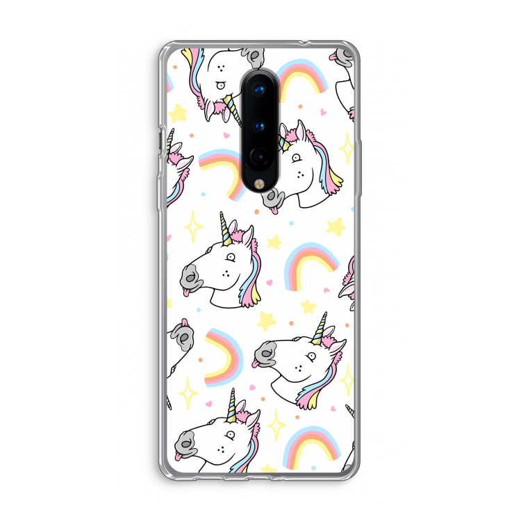 Rainbow Unicorn: OnePlus 8 Transparant Hoesje