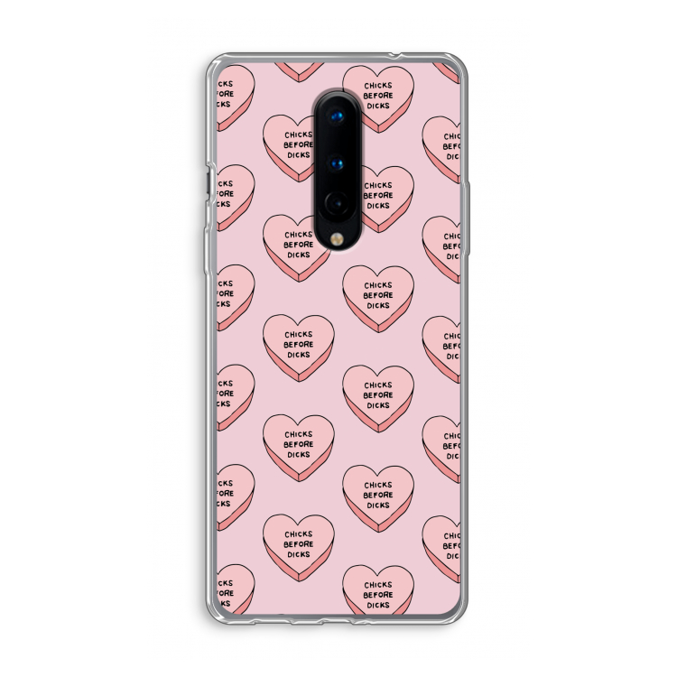 Chicks before dicks: OnePlus 8 Transparant Hoesje