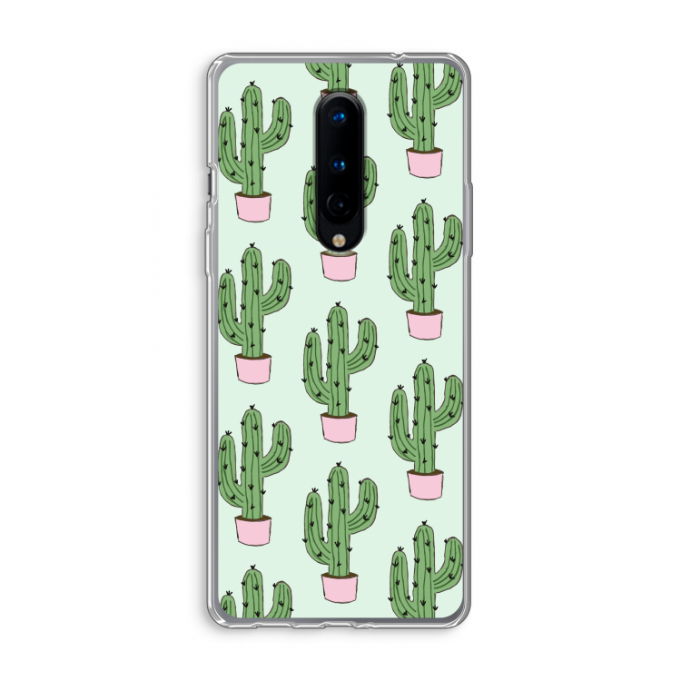 Cactus Lover: OnePlus 8 Transparant Hoesje