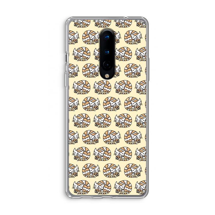 Slapende poes: OnePlus 8 Transparant Hoesje