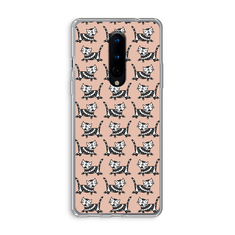 Zwarte poes: OnePlus 8 Transparant Hoesje
