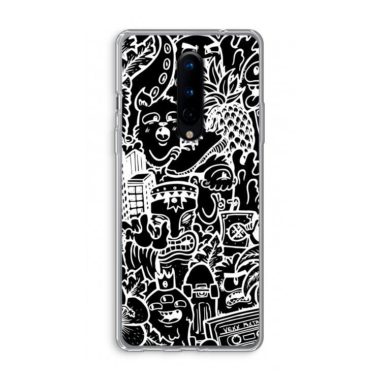 Vexx Black Mixtape: OnePlus 8 Transparant Hoesje