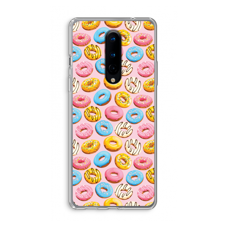 Pink donuts: OnePlus 8 Transparant Hoesje