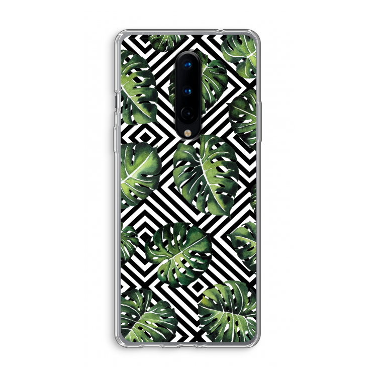 Geometrische jungle: OnePlus 8 Transparant Hoesje