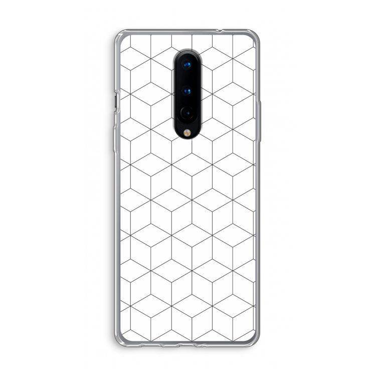 Zwart-witte kubussen: OnePlus 8 Transparant Hoesje