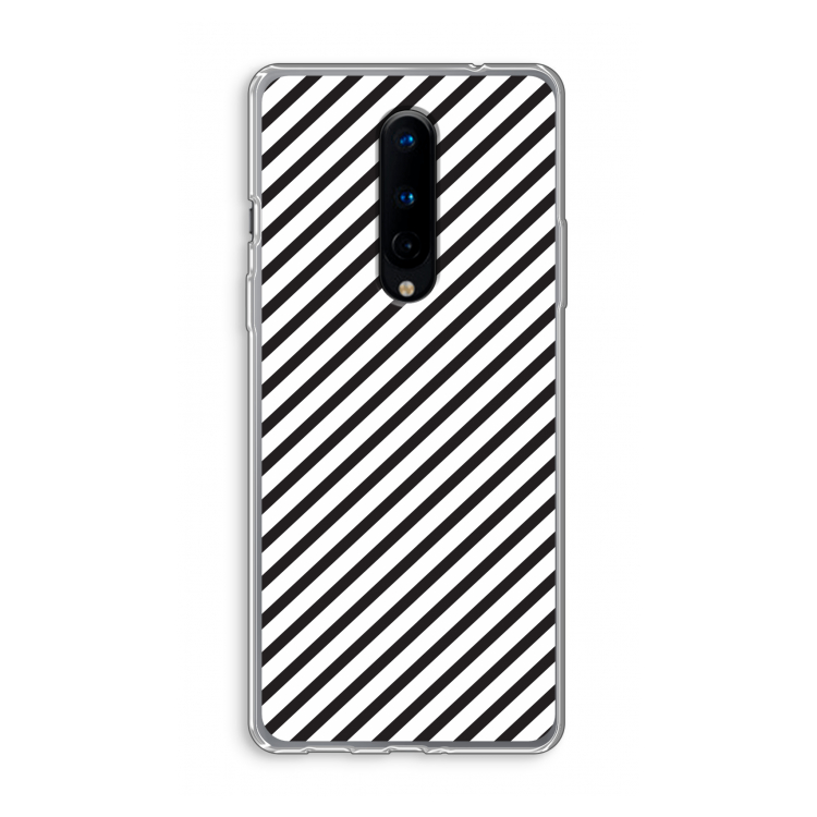 Strepen zwart-wit: OnePlus 8 Transparant Hoesje
