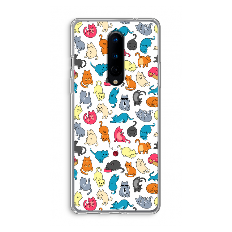 Kleurrijke katten: OnePlus 8 Transparant Hoesje