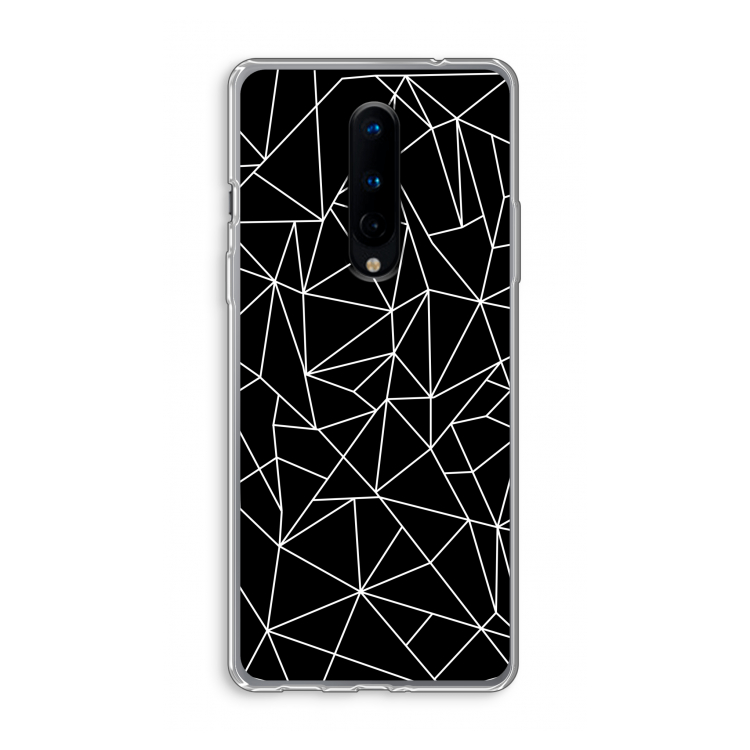 Geometrische lijnen wit: OnePlus 8 Transparant Hoesje
